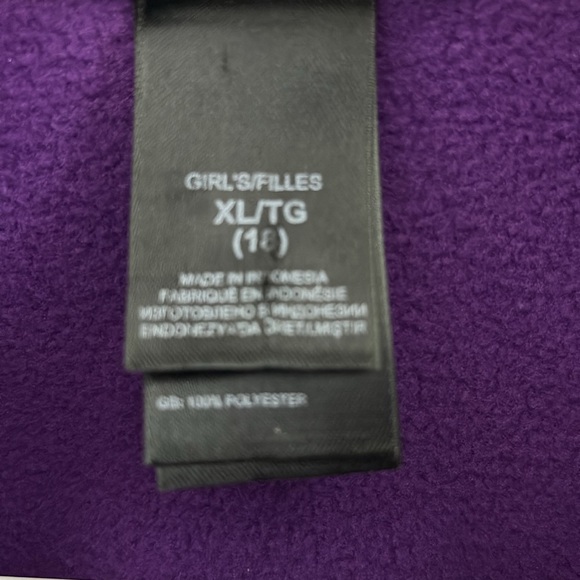 The North Face Girls Fleece Jacket Size XL Purple Gray Full Zip - Picture 7 of 10
